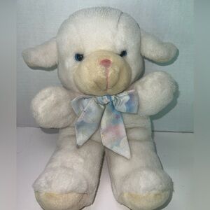 VINTAGE 1993 HAPPINESS AID TOY WELL MADE LAMB / SHEEP STUFFED ANIMAL PLUSH STAR